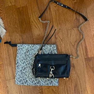 Rebecca Minkoff black and gold mini Mac